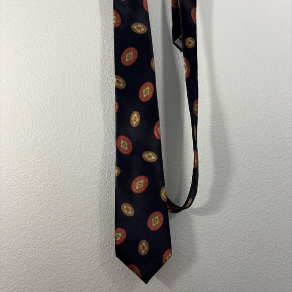 Christian Dior Sophisticated Black and Gold Silk Tie Formal Career - Picture 2 of 8